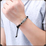 999 Stelring Silver 3D Brave Troops Bracelets For Men Pure Hand Woven Braided Lucky Red Rope Bracelets Multi Color Chinese Knots - GQTORCH Jewelry