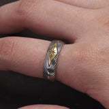 925 Sterling Silver Retro Eight Awn Star Ring for Men and Women Punk Geometric Wedding Band Fashion Vintage Jewelry