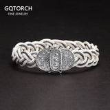 Turkey 925 Sterling Silver Fox Tail Bracelet Handwoven Men and Women Vintage Braided Chain Latch Buckle Fine Jewelry