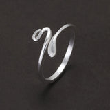 990 Pure Silver Thin Snake Ring for Women Opening Type Cute Retro Simple Finger Accessories Fashion Animal Jewelry