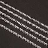 2mm 925 Sterling Silver Franco Chain Necklace & Bracelet with Lobster Clasp Men Boy Women High Polished Punk Rock Party Jewelry