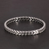 Hand Braided 999 Sterling Silver Women's Cuff Simple Braided Bracelet Vintage Matte Fine Jewelry