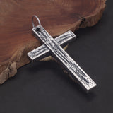925 Sterling Silver Vintage Jesus Cross Pendant Necklace for Men Antiqued Catholic Crucifix Christian Religious Amulet Jewelry