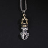 Real Solid 925 Sterling Silver Vintage Buddhist Vajra Pendant Necklace Perfect for Men and Women's Amulet Jewelry