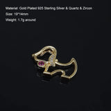 Clearance Sale 925 Sterling Silver Puppy Elephant Gemstone Small Pendant for Women 18k Gold Plated Natural Jade Cute Jewelry
