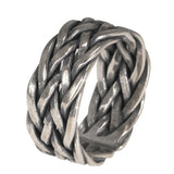 Viking Jewelry 925 Sterling Silver Braided Rings For Men and Women Retro Punk Adjustable