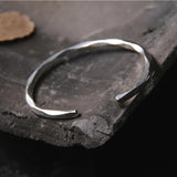 Authentic 925 Sterling Silver Vintage Cuff Bangles for Men and Women Opening Women Fine Jewelry - GQTORCH Jewelry