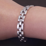18/20cm 925 Sterling Silver 9mm Watch Chain Links Bracelet for Men Watchband Hand Wrist Arm Retro Luxury Fashion Jewelry