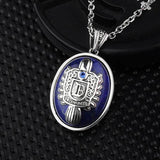 Real 925 Sterling Silver The Vampire Diaries Jewelry Damon Salvatore Stefan Pendant Natural Lapis Stone Custom Letters - GQTORCH Jewelry