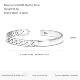3pcs/set 925 Sterling Silver Cuff Bangle Men's Stack Bracelet Black White Braided Knot Rope Handwoven Simple Fashion Jewelry