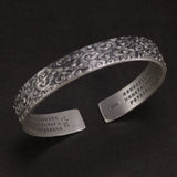 Bracelets for Women Silver 925 Sterling Auspicious Clouds Engraved Heart Sutra Buddha Jewelry