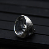 S925 Sterling Silver Vintage Thai Silver Skull Ring for Men  Cool Male Jewelry