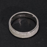 Real Pure 925 Sterling Silver Rings for Women and Men Rough Surfaced Shinning Simple Couple Ring Wedding Band for Lovers