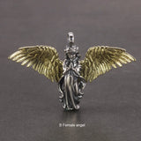 925 Sterling Silver Cupid Pendant Men and Women Angel Necklace Pendant Gift Retro Religious Jewelry