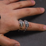 Genuine Solid 925 Silver Rings Vintage Dragon Claw Rings for Men Adjustable Rings Sterling Silver Anello Uomo Jewelry