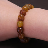 6-20mm Natural Dragon Scale Agate Beaded Bracelet for Men Women Genuine Stone Beads Wristband Vintage Fine Jewelry