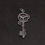 Real Pure 925 Sterling Silver Pendant For Women And Men Large Keys Steampunk  Style Retro Punk Rock Necklaces & Pendants