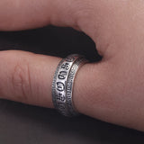 925 Sterling Silver Six Words Mantra Anti Anxiety Ring for Men Women 8mm Vintage Retro Spinner Prayer Buddhist Jewelry
