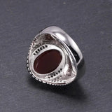 Guaranteed 925 Sterling Silver Rings Retro Vintage Turkish Rings For Men With Green Red Stones Turkey Jewelry Anillos Hombre - GQTORCH Jewelry