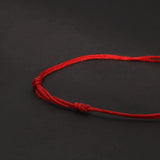 925 Sterling Silver Bead Charm Red Rope Braided Bracelet Handmade Adjustable String Wristband Unisex Vintage Lucky Jewelry