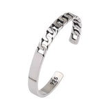 Handmade S925 Sterling Silver Bracelet Retro Hollow Weaving Twisted Glossy Bracelet Sterling Silver Jewelry for Men and Women