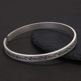 5mm 999 Pure Silver Simple Retro Ear of Wheat Open Cuff Bracelet for Women Men Stylish Vintage Matt Bangle Party Jewelry Gift