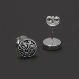 7mm 925 Sterling Silver Retro Dragon Pattern Disc Stud Earrings for Men Women Punk Daily Jewelry Party Accessories