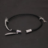 925 Silver Vintage Wax Rope Bracelet Magnetic Clasp LOL XAYAH RAKAN Multi Layers Feather Leaf Couple Jewelry