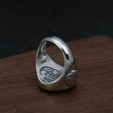 S925 Sterling Silver Yinyang Spinner Rings for Men Thai Silver Ring Bagua Engraved Rotatable Feishui Lucky Jewelry