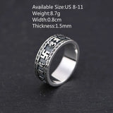 S925 Silver Vintage Thai Silver Ring Wholesale Men and Women Ethnic Style Six-character Mantra Vajra Ring