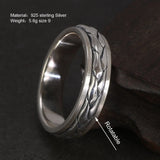 Genuine 925 Sterling Silver Spinner Band Rings For Men and Women Braided Twist Rope Stress Relieving Jewelry