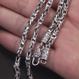 925 Sterling Silver Men's Peace Pattern Chain Necklace Bracelet with Six Words Mantra Clasp Vintage Punk Retro Party Jewelry