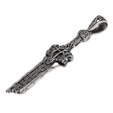 S925 Sterling Silver Broken Sword Pendant Necklace Antique Retro Punk Viking Jewelry Gift