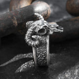 European and American Popular 999 Silver Punk Ram Head Skull Ring New Hot Selling Rock Motorcycle Men Ring