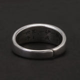 925 Sterling Silver Classic Om mani padme hum Ring Men Women Six Words Mantra Buddhist Avatamsaka Sutra Vintage Simple Jewelry