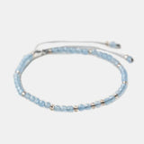 Small Beads Bracelets For Women Handmade Sea Blue Natural Stone 925 Sterling Silver Friendship Adjustable Beaded String