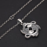 Real 999 Sterling Silver Pisces Hollow Pendant And Necklace Men's and Women's Personalized Gift Vintage Punk Fine Jewelry