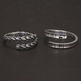 925 Sterling Silver Adjustable Retro Open Finger Ring for Women Men Minimalist Geometric Vintage Fashion Jewelry Accessories