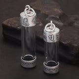 999 Pure Silver Six Words Mantra Openable Pendant Necklace for Men Women Vintage Shurangama Mantra Buddhist Amulet Jewelry