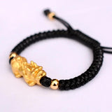 999 Stelring Silver 3D Brave Troops Bracelets For Men Pure Hand Woven Braided Lucky Red Rope Bracelets Multi Color Chinese Knots - GQTORCH Jewelry
