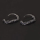 925 Sterling Silver Gothic Thorn Huggie Earrings for Men Women Punk Retro Cool Spiky Hoop Earrings Hip-hop Party Y2K Jewelry