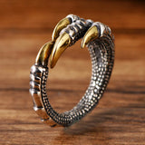 Genuine Solid 925 Silver Rings Vintage Dragon Claw Rings for Men Adjustable Rings Sterling Silver Anello Uomo Jewelry