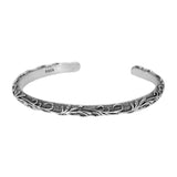 S925 Sterling Silver Bracelets Bangles for Men and Women Retro Vine Flowers Embossed Vintage Elegant Jewelry - GQTORCH Jewelry