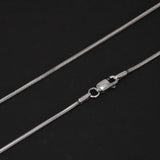 S925 Sterling Silver 1.5mm Round Snake Chain Men and Women's Collarbone Sweater Necklace Minimalist Couple Jewelry