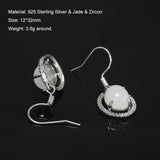 Clearance Sale 925 Sterling Silver Gemstone Earrings for Women Elegant Fashion Rose Gold Plated Topaz Jade Agate Zircon Earrings