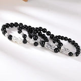 Black Obsidian Stone Bracelets Hand Accessories For Men With Real Sterling Silver Pixiu Feng Shui Crystals Jewelry Armband Heren - GQTORCH Jewelry