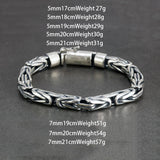 Sterling Silver 925 Viking Bracelet for Men Handmade Peace Pattern Thick Safe Toggle Buckle Hand-woven Chain