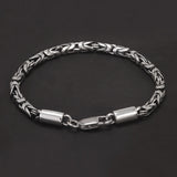 3.5mm 925 Sterling Silver Hand-woven Chain Bracelet for Men Handmade Peace Pattern Bracelet Retro Vintage Fashion Male Jewelry
