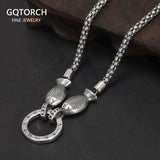 Real 925 Sterling Silver Popcorn Chain 65cm Fish Clasp Openable Sweater Necklace for Women Retro Thai Six Words Mantra Engraved