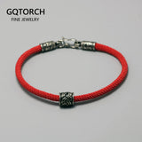 Traditional Chinese Bracelets For Men And Women Vintage Copper Charm Red Rope Blessing Good Luck Braided Knots Mantra Strings